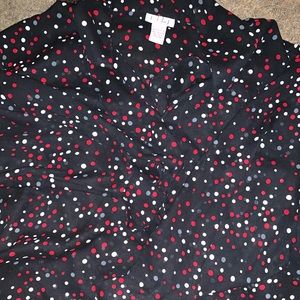 Cute half sleeve black and red polka dot
